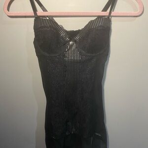Black Y2K Camisole With Silver Threads